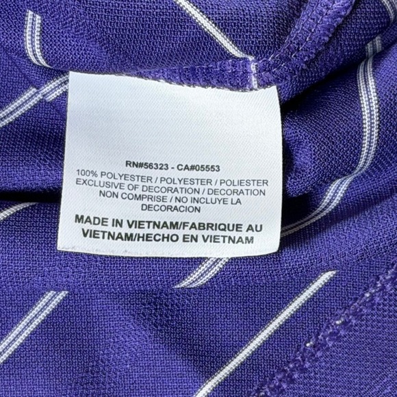 Nike Golf Polo Shirt Mens L Purple White Striped Dri-FIT Short Sleeve Excellent - Picture 5 of 7